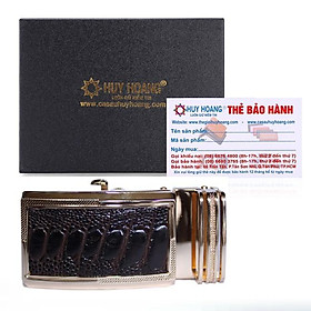 Đầu khóa da đà điểu Huy Hoàng 3,5P đầu vàng màu nâu đất HT9406