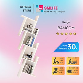 Kệ sách gỗ hiện đại SMLIFE Bamcom  | Gỗ MDF dày 17mm chống ẩm | D84xR25xC160cm - Màu