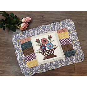 Mua Thảm chùi chân 40x60cm - Giỏ hoa sọc tím viền hoa tím - TCC38103