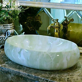 Mua CHẬU LAVABO ĐẶT BÀN ELIP VÂN ĐÁ CAO CẤP5