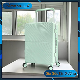 Vali Khung Nhôm Khóa Sập Vân Xoắn NiceVilla Cao Cấp Mẫu mới 2024 Size 20 inch & 25 inch