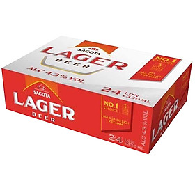 Thùng 24 Lon Sagota Lager Beer 330ml