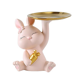 Bunny Statue Storage Tray Desk Organizer for Shop Tabletop Dining Room