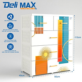 Mua Tủ nhựa DELI MAX 4 tầng (QPN.176) - Siêu to siêu chắc  nhựa chính phẩm 100% an toàn cho người dùng