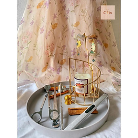 Mua Khay nến tròn núm vàng - khay đặt nến khay đựng nến khay decor khay bày đồ phụ kiện nến thơm món quà trang trí lãng mạn