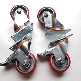 Mua Bộ 4 Bánh xe đẩy PU gang đúc siêu bền KT 7cm