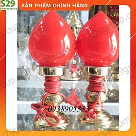 Mua Compo đôi đèn thờ bằng đồng cao 21cm đồ thờ cúng cao cấp