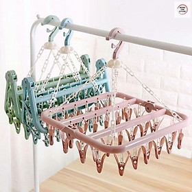 Mua Móc trùm nhựa treo quần áo   tất vớ khăn đồ trẻ nhỏ 12 32 kẹp dụng cụ phơi đồ gấp gọn