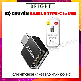 Đầu Chuyển OTG Baseus Từ Cổng Type C Sang Cổng USB - Hàng Chính Hãng