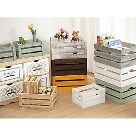 Hộp lưu trữ gấp gọn trang trí, lưu trữ đồ dùng decor - Két gỗ pallet/Thùng gỗ pallet đa năng