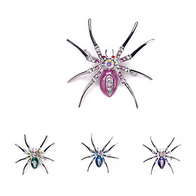 4pcs Colorful Spider Brooch Pin Fashion Party Jewelry Rhinestone Breastpin