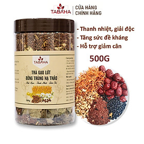 Trà Gạo Lứt Đông Trùng Hạ Thảo TABAHA 500g Giúp Thanh Nhiệt, Tăng Đề Kháng