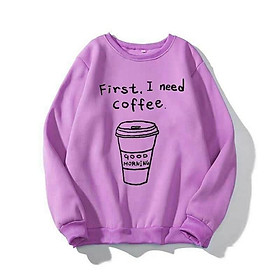 Áo Sweater Nỉ Bông in Coffee Nam Nữ Unisex Form Rộng Phong Cách Ulzzang KUN