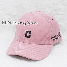 Mũ lưỡi trai ️ Nón kết thêu chữ C - Chất liệu nhung đũa cao cấp form unisex nam nữ