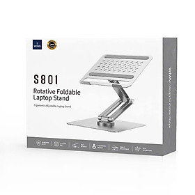 Mua Giá đỡ nhôm nguyên khối tản nhiệt Xoay 360 độ hiệu WIWU S801 cho Laptop / Macbook / iPad từ 10 - 17 inch  Gấp gọn tiện lợi - Hàng nhập khẩu