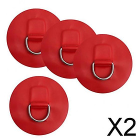 2x4 Pieces D-ring Pad Patch for Inflatable Boat Raft Dinghy Kayak Red