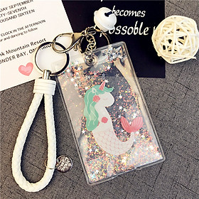 Móc khóa ví nhựa dẻo sequin lấp lánh kèm