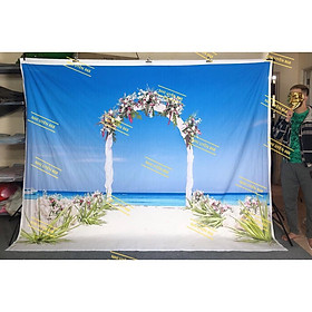Tranh vải decor / Thảm vải chụp ảnh / Thảm vải treo tường tiệc cưới (mã 1K24)