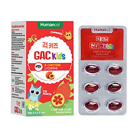 Viên nhai bổ mắt trẻ em GAC Kids - Chiết xuất từ gấc (hộp 30 viên)