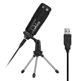 Professional Studio Microphone USB Metal Condenser Recording Microphone with Cardioid Studio Recording Mic for PC Laptop