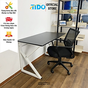 Mua Bàn gaming chân sắt chữ K màu trắng - TIDO TI-GMCCKT Mặt bàn bo tròn các góc - Bàn dài 1m - 1m2 và có 2 màu viền