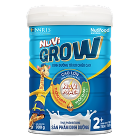 Sữa công thức Nuvi Grow 2+ lon 900g - Phát triển chiều cao, Dành cho trẻ trên 2 tuổi