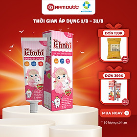 Kem đánh răng thảo dược Ích Nhi Nam Dược hương dâu tuýp 50g cho bé < 6 tuổi nuốt được, ngừa sâu răng