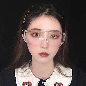 Unisex Foldable Adjustable Safety Goggles Anti-fog Anti-dust Windproof Lab Glasses Clear PC Lens Black/Transparent