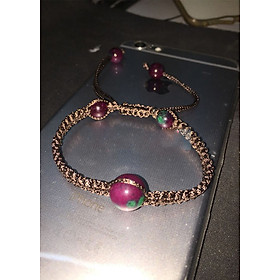 Vòng tay đá ruby nam phi tết dây sẵn 10mm 