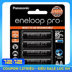 Pin Sạc AA Eneloop Pro 2550 mah Made In Japan - Hàng Chính Hãng ( Panasonic Việt Nam nhập khẩu và Phân Phối)