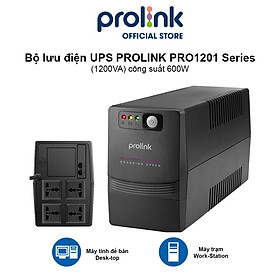 Mua Bộ lưu điện UPS PROLINK PRO1201SFCU (1200VA) công suất 600W  tích hợp bộ AVR  sạc siêu nhanh  dùng cho PC  Camera  Wifi - Hàng chính hãng