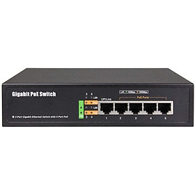 Switch PoE giga 5 Port PSE6504-G công suất 65W cấp nguồn cho hệ thống camera IP