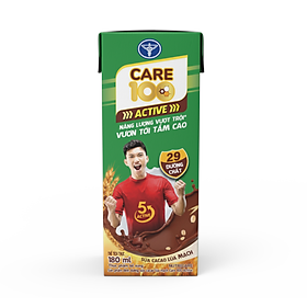 Thùng 48H x 180ml Sữa ca cao lúa mạch CARE 100 ACTIVE năng lượng vượt trội