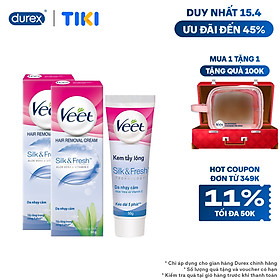 Combo 2 Kem tẩy lông cho da nhạy cảm Veet Silk Fresh 50g