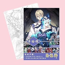 Tranh tô màu Âm dương sư tập bản thảo phác họa anime manga chibi