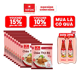 Thùng 50 cháo thịt bò vifon có gói thịt thật 27gr
