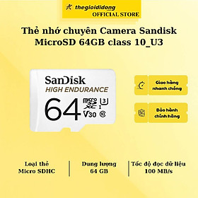 Mua Thẻ nhớ chuyên Camera Sandisk MicroSD 64GB class 10_U3 - Hàng chính hãng