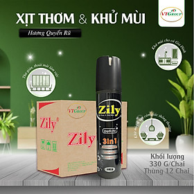 Xịt Thơm & Khử Mùi Zily 300g (20 Chai/Thùng) - Tặng 1 chai Nước lau sàn Rick 4.7Kg