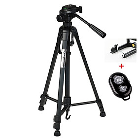 [Tripod] Chân máy ảnh Weifeng WT-3520 khung nhôm cao cấp-Hàng nhập khẩu. Tặng kèm remote + kẹp điện thoại