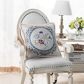 Mua Gối Tựa Lưng | Gối Tựa Sofa  Gối Vuông Trang Trí Thêu Hoạt Tiết Cổ Điển Kích Thước 48x48cm