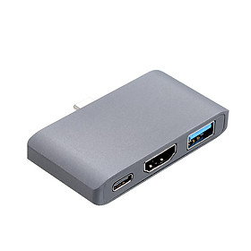 Bộ chuyển đổi đa cổng Type-C sang HD / USB 3.1 Bộ chuyển đổi Hub 3 trong 1 Truyền dữ liệu nhanh 4K UHD cho máy chiếu Điện thoại trình điều khiển USB-Màu đen