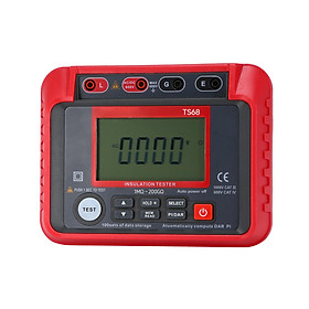 TS68 Digital Insulation Resistance Tester 1MΩ-200GΩ Megohmmeter with LCD Backlit Display AC DC 10-600V Maximum 2000 Counts DAR PI Index Insulated Resistance Meter Kit with Zipper Bag