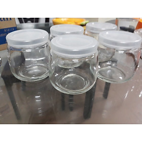 Set hũ thủy tinh làm sữa chua 200 ml DÁNG BỤNG BÉO, hũ thủy tinh đựng hương liệu, mật ong, làm sữa chua - Set 12 hũ