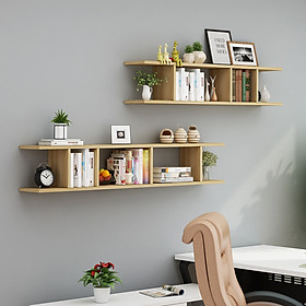 Mua Combo Bộ 2 Kệ Gỗ Trang Trí Treo Tường Nhiều Ngăn