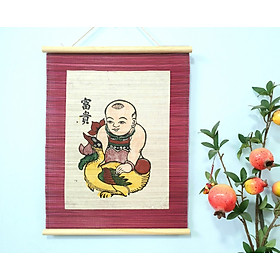 Mua Tranh Đông Hồ Phú quý - Em bé ôm vịt - Dong Ho folk woodcut painting