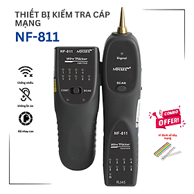 Mua Bộ Dò Cáp NOYAFA NF-811: Thiết bị đa năng kiểm tra cáp mạng RJ45  cáp điện thoại RJ11 với đèn LED hỗ trợ  loa tích hợp  khả năng kiểm tra điều kiện điện thoại  độ nhạy điều chỉnh và chứng nhận chất lượng RoHS  FCC  CE. - Hàng Nhập Khẩu