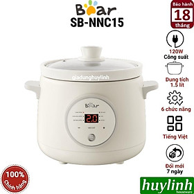 Nồi nấu chậm - nồi tiềm Bear SB-NNC15 - 1.5 lít - tiếng Việt - Hàng chính hãng