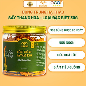 Đông trùng hạ thảo Dr. Trung Sấy thăng hoa - Loại Đặc biệt - Công thức cải tiến từ tảo Spirulina và Protein thực vật, Không sử dụng nhộng tằm, Dùng được với người ăn chay - Giúp cải thiện giấc ngủ, Tăng hệ miễn dịch, Ổn định huyết áp
