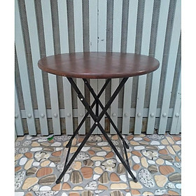 Bàn tròn 63cm cafe xếp chân sắt