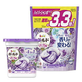 Viên & nước giặt xả BOLD 4D gelball Lip Happiness hương Lavender & Floral Garden (túi/hộp)